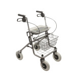 Rollator Deluxe Silver 4τροχο ενισχυμένο πτυσσόμενο με φρένα
